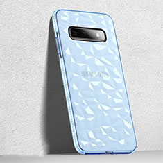 Silikon Schutzhülle Ultra Dünn Flexible Tasche Durchsichtig Transparent S04 für Samsung Galaxy S10 Schwarz