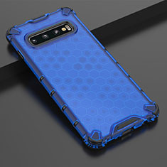 Silikon Schutzhülle Ultra Dünn Flexible Tasche Durchsichtig Transparent S05 für Samsung Galaxy S10 Blau