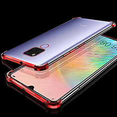 Silikon Schutzhülle Ultra Dünn Flexible Tasche Durchsichtig Transparent S07 für Huawei Mate 20 X 5G Rot
