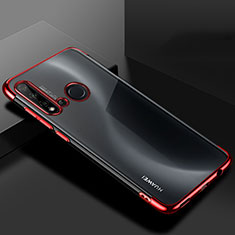 Silikon Schutzhülle Ultra Dünn Flexible Tasche Durchsichtig Transparent S07 für Huawei Nova 5i Rot