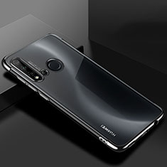Silikon Schutzhülle Ultra Dünn Flexible Tasche Durchsichtig Transparent S07 für Huawei Nova 5i Schwarz