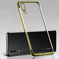 Silikon Schutzhülle Ultra Dünn Flexible Tasche Durchsichtig Transparent S09 für Huawei P20 Gold