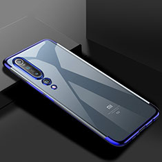 Silikon Schutzhülle Ultra Dünn Flexible Tasche Durchsichtig Transparent S2 für Xiaomi Mi 10 Blau