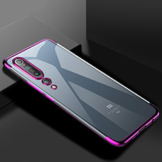 Silikon Schutzhülle Ultra Dünn Flexible Tasche Durchsichtig Transparent S2 für Xiaomi Mi 10 Violett