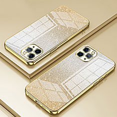 Silikon Schutzhülle Ultra Dünn Flexible Tasche Durchsichtig Transparent SY1 für Apple iPhone 11 Pro Max Gold