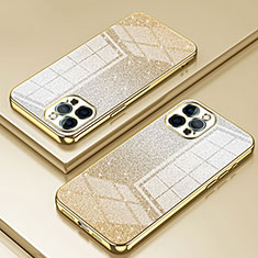 Silikon Schutzhülle Ultra Dünn Flexible Tasche Durchsichtig Transparent SY1 für Apple iPhone 12 Pro Gold