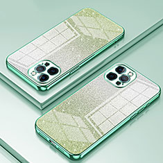 Silikon Schutzhülle Ultra Dünn Flexible Tasche Durchsichtig Transparent SY1 für Apple iPhone 12 Pro Grün