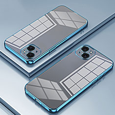 Silikon Schutzhülle Ultra Dünn Flexible Tasche Durchsichtig Transparent SY1 für Apple iPhone 14 Plus Blau