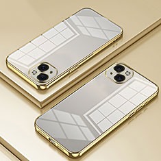 Silikon Schutzhülle Ultra Dünn Flexible Tasche Durchsichtig Transparent SY1 für Apple iPhone 14 Plus Gold