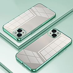Silikon Schutzhülle Ultra Dünn Flexible Tasche Durchsichtig Transparent SY1 für Apple iPhone 14 Plus Grün