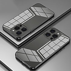 Silikon Schutzhülle Ultra Dünn Flexible Tasche Durchsichtig Transparent SY1 für Apple iPhone 14 Pro Max Schwarz