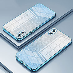 Silikon Schutzhülle Ultra Dünn Flexible Tasche Durchsichtig Transparent SY1 für Apple iPhone Xs Blau