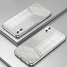 Silikon Schutzhülle Ultra Dünn Flexible Tasche Durchsichtig Transparent SY1 für Apple iPhone Xs Max Silber