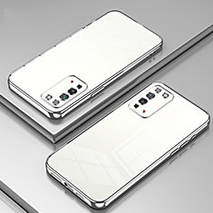 Silikon Schutzhülle Ultra Dünn Flexible Tasche Durchsichtig Transparent SY1 für Huawei Honor X10 5G Silber