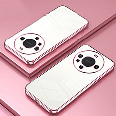 Silikon Schutzhülle Ultra Dünn Flexible Tasche Durchsichtig Transparent SY1 für Huawei Mate 40 Pro+ Plus Rosegold