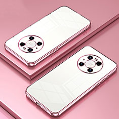 Silikon Schutzhülle Ultra Dünn Flexible Tasche Durchsichtig Transparent SY1 für Huawei Mate 40 Pro Rosegold