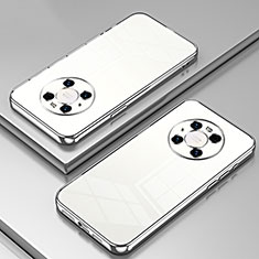 Silikon Schutzhülle Ultra Dünn Flexible Tasche Durchsichtig Transparent SY1 für Huawei Mate 40 Pro Silber