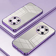 Silikon Schutzhülle Ultra Dünn Flexible Tasche Durchsichtig Transparent SY1 für Huawei Mate 40 Pro Violett