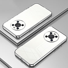 Silikon Schutzhülle Ultra Dünn Flexible Tasche Durchsichtig Transparent SY1 für Huawei Mate 40 Silber