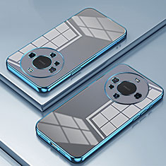 Silikon Schutzhülle Ultra Dünn Flexible Tasche Durchsichtig Transparent SY1 für Huawei Mate 60 Blau