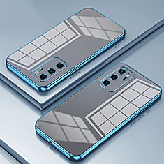 Silikon Schutzhülle Ultra Dünn Flexible Tasche Durchsichtig Transparent SY1 für Huawei P40 Blau