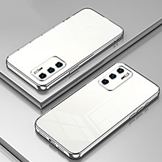 Silikon Schutzhülle Ultra Dünn Flexible Tasche Durchsichtig Transparent SY1 für Huawei P40 Silber