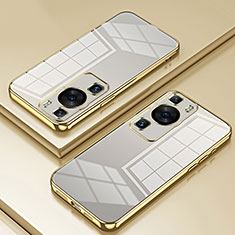 Silikon Schutzhülle Ultra Dünn Flexible Tasche Durchsichtig Transparent SY1 für Huawei P60 Pro Gold