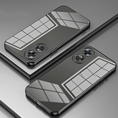 Silikon Schutzhülle Ultra Dünn Flexible Tasche Durchsichtig Transparent SY1 für Oppo A17 Schwarz