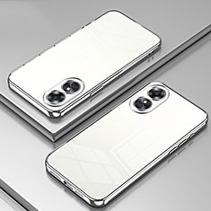 Silikon Schutzhülle Ultra Dünn Flexible Tasche Durchsichtig Transparent SY1 für Oppo A17 Silber