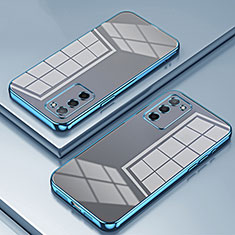 Silikon Schutzhülle Ultra Dünn Flexible Tasche Durchsichtig Transparent SY1 für Oppo A55 5G Blau