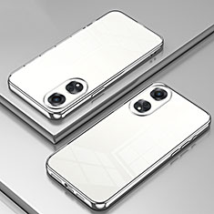 Silikon Schutzhülle Ultra Dünn Flexible Tasche Durchsichtig Transparent SY1 für Oppo A58 5G Silber
