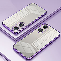 Silikon Schutzhülle Ultra Dünn Flexible Tasche Durchsichtig Transparent SY1 für Oppo A58 5G Violett