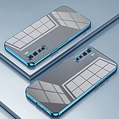 Silikon Schutzhülle Ultra Dünn Flexible Tasche Durchsichtig Transparent SY1 für Oppo A91 Blau