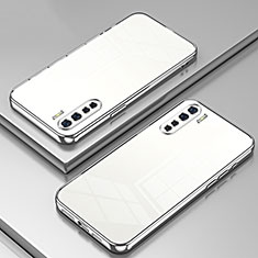 Silikon Schutzhülle Ultra Dünn Flexible Tasche Durchsichtig Transparent SY1 für Oppo A91 Silber