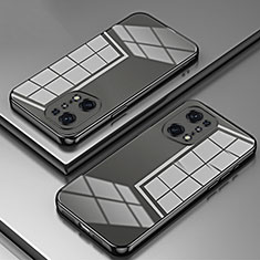Silikon Schutzhülle Ultra Dünn Flexible Tasche Durchsichtig Transparent SY1 für Oppo Find X5 Pro 5G Schwarz