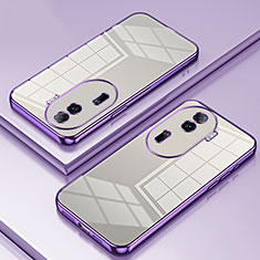 Silikon Schutzhülle Ultra Dünn Flexible Tasche Durchsichtig Transparent SY1 für Oppo Reno11 Pro 5G Violett