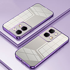 Silikon Schutzhülle Ultra Dünn Flexible Tasche Durchsichtig Transparent SY1 für Oppo Reno9 5G Violett