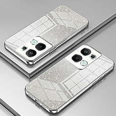 Silikon Schutzhülle Ultra Dünn Flexible Tasche Durchsichtig Transparent SY1 für Oppo Reno9 Pro+ Plus 5G Silber