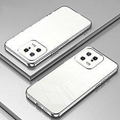 Silikon Schutzhülle Ultra Dünn Flexible Tasche Durchsichtig Transparent SY1 für Xiaomi Mi 13 5G Silber
