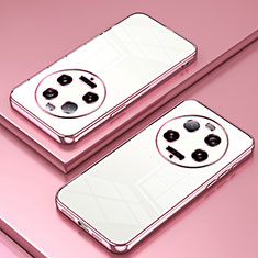 Silikon Schutzhülle Ultra Dünn Flexible Tasche Durchsichtig Transparent SY1 für Xiaomi Mi 13 Ultra 5G Rosegold