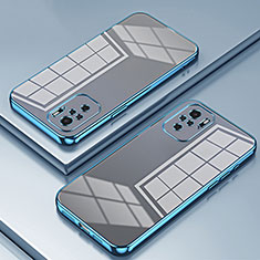 Silikon Schutzhülle Ultra Dünn Flexible Tasche Durchsichtig Transparent SY1 für Xiaomi Redmi Note 10 4G Blau
