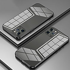 Silikon Schutzhülle Ultra Dünn Flexible Tasche Durchsichtig Transparent SY2 für Apple iPhone 11 Pro Max Schwarz