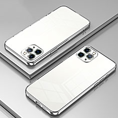 Silikon Schutzhülle Ultra Dünn Flexible Tasche Durchsichtig Transparent SY2 für Apple iPhone 11 Pro Max Silber