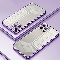 Silikon Schutzhülle Ultra Dünn Flexible Tasche Durchsichtig Transparent SY2 für Apple iPhone 11 Pro Max Violett