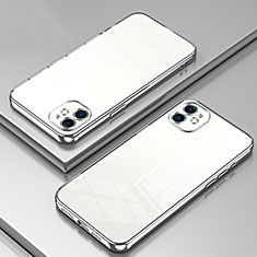 Silikon Schutzhülle Ultra Dünn Flexible Tasche Durchsichtig Transparent SY2 für Apple iPhone 11 Silber