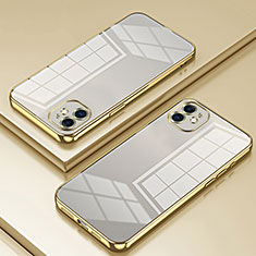Silikon Schutzhülle Ultra Dünn Flexible Tasche Durchsichtig Transparent SY2 für Apple iPhone 12 Gold