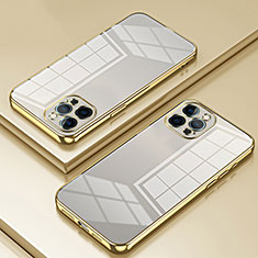 Silikon Schutzhülle Ultra Dünn Flexible Tasche Durchsichtig Transparent SY2 für Apple iPhone 12 Pro Gold