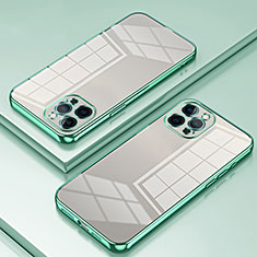 Silikon Schutzhülle Ultra Dünn Flexible Tasche Durchsichtig Transparent SY2 für Apple iPhone 12 Pro Grün