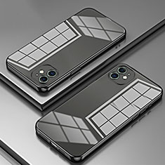 Silikon Schutzhülle Ultra Dünn Flexible Tasche Durchsichtig Transparent SY2 für Apple iPhone 12 Schwarz