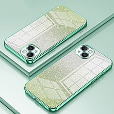 Silikon Schutzhülle Ultra Dünn Flexible Tasche Durchsichtig Transparent SY2 für Apple iPhone 14 Grün